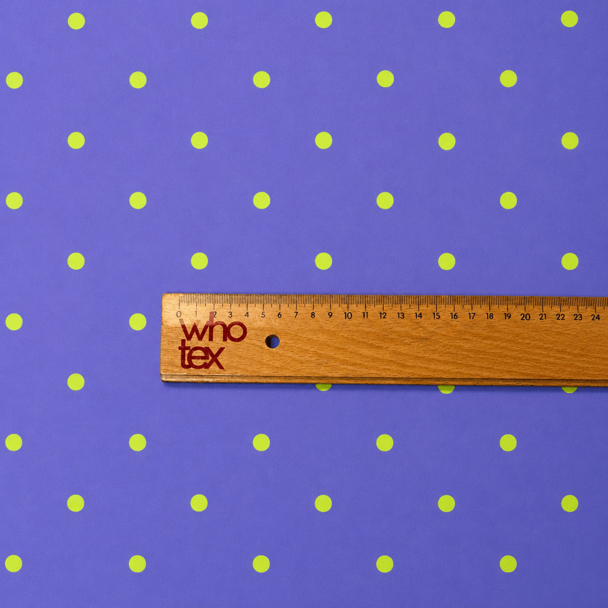 Purple with Lime Green Polka Dots Satin Fabric by the Metre - Whotex Fabrics London