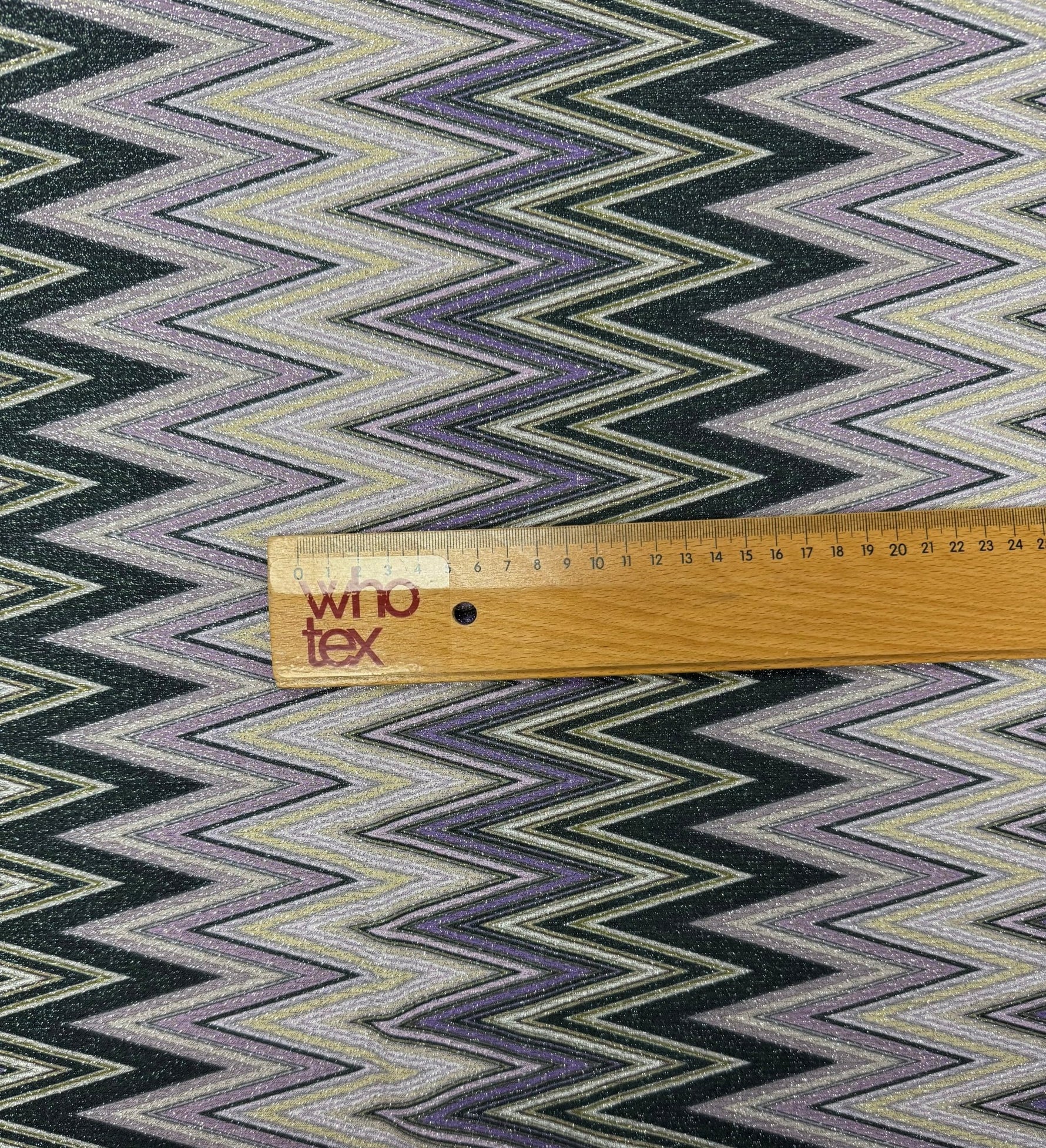 Purple Zigzag Knit Lurex Fabric by the Metre - Whotex Fabrics London