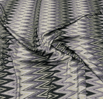 Purple Zigzag Knit Lurex Fabric by the Metre - Whotex Fabrics London
