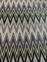 Purple Zigzag Pattern Knit Fabric, Lurex Fabric, 4 - Way Stretch - Whotex Online Fabric Store