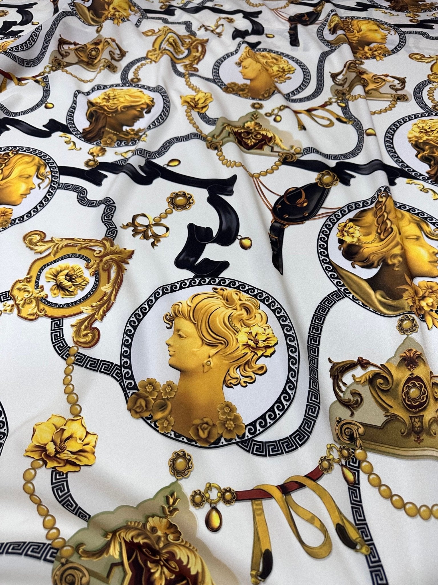Queen Pattern Crepe , Rome Pattern Fabric - Whotex Online Fabric Store