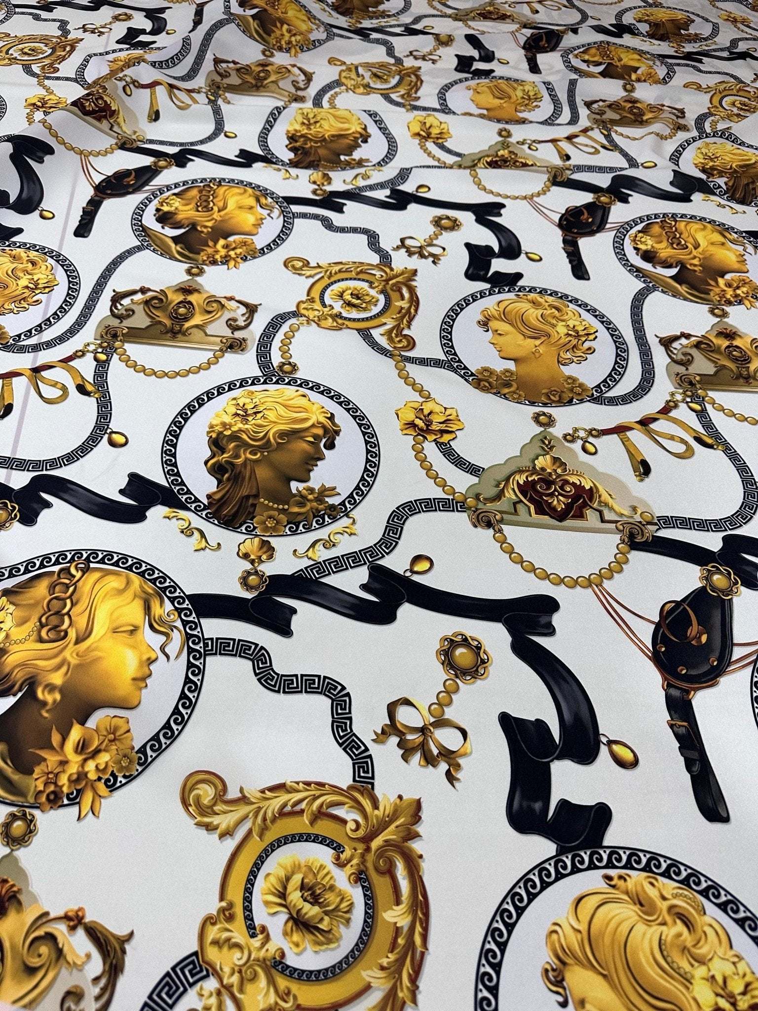 Queen and Rome Pattern Crepe Fabric – Custom Printed Fabric, Choose ...