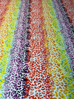 Rainbow Leopard Print Lycra Stretch Fabric by the Metre - Whotex Fabrics London