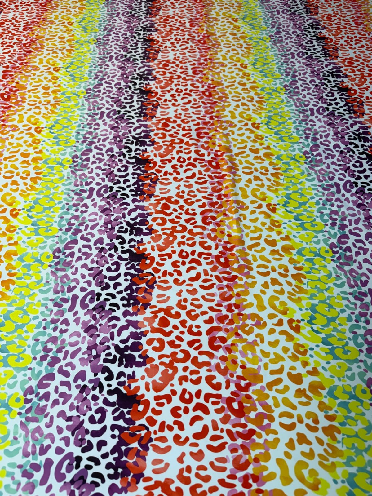 Rainbow Leopard Print Lycra Stretch Fabric by the Metre - Whotex Fabrics London