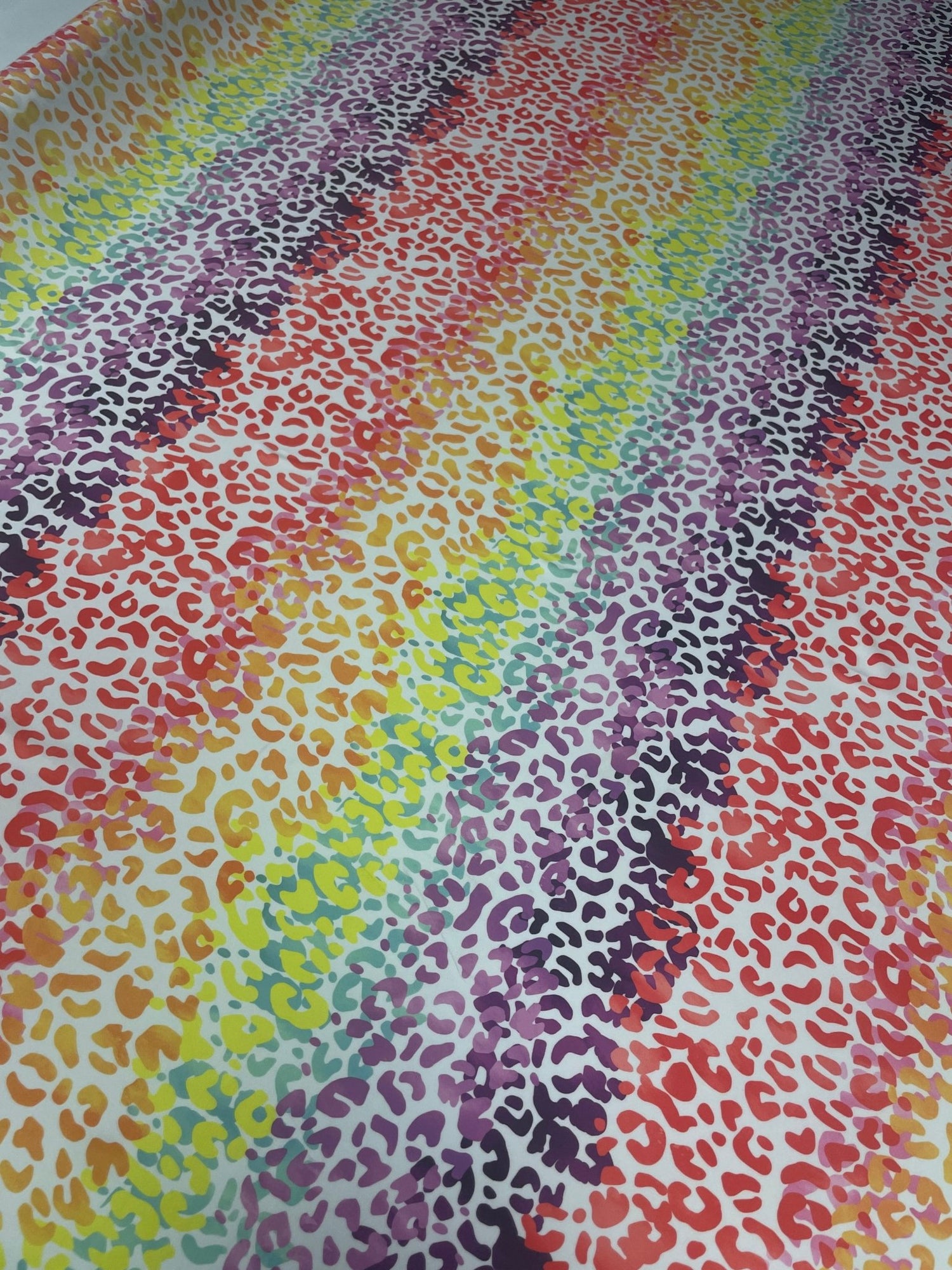 Rainbow Leopard Print Spandex Fabric by the Metre - Whotex Fabrics London