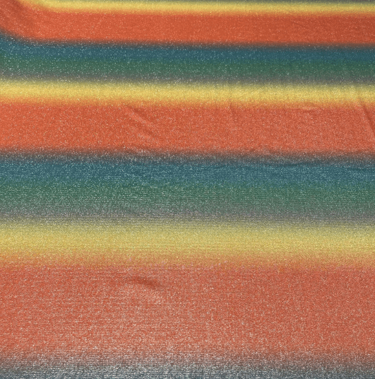 Rainbow Ombre Lurex Fabric with Metallic Shine by the Metre - Whotex Fabrics London