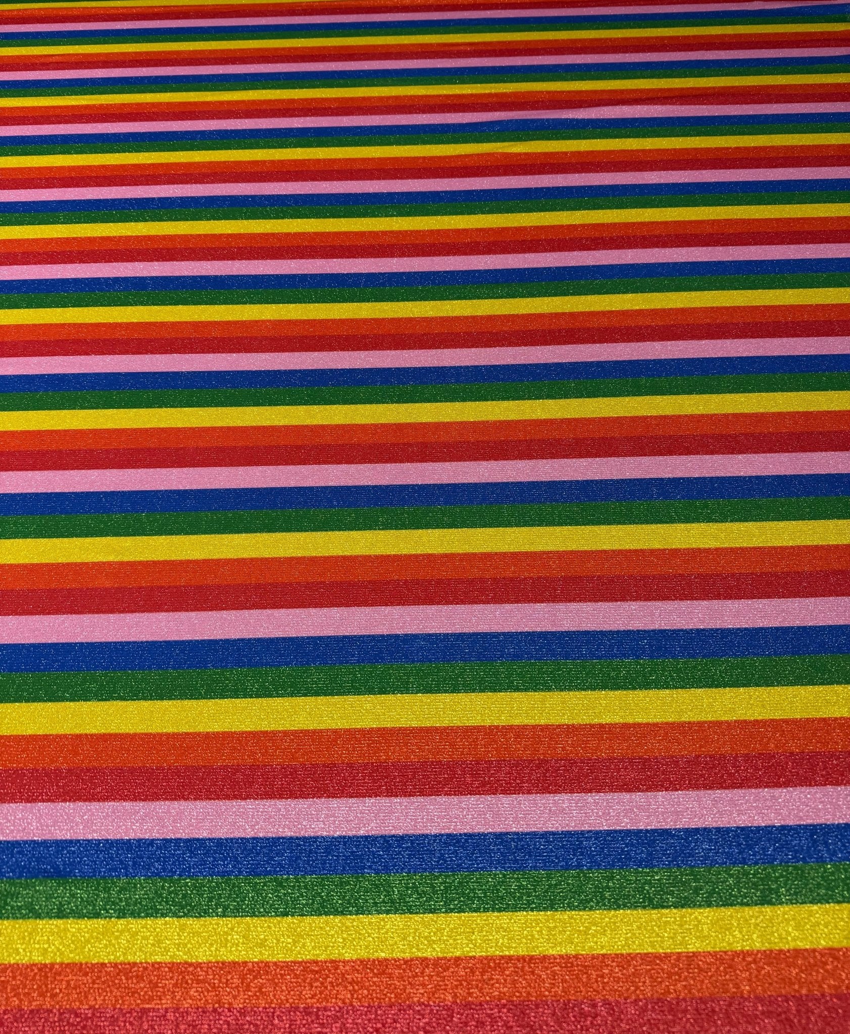 Rainbow Stripe Lurex Fabric by the Metre - Whotex Fabrics London