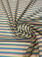 Rainbow Stripe Zigzag Mesh Fabric by the Metre - Whotex Fabrics London