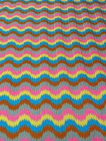 Rainbow Wave Mesh Knit Fabric by the Metrte - Whotex Fabrics London