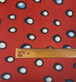 Red Abstract Polka Dot Lurex Fabric by the Metre - Whotex Fabrics London