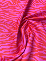 Red and Pink Patterned Tiger Striped Fabric – Multiple Fabric Options, Sold by Metre - Whotex Fabrics London