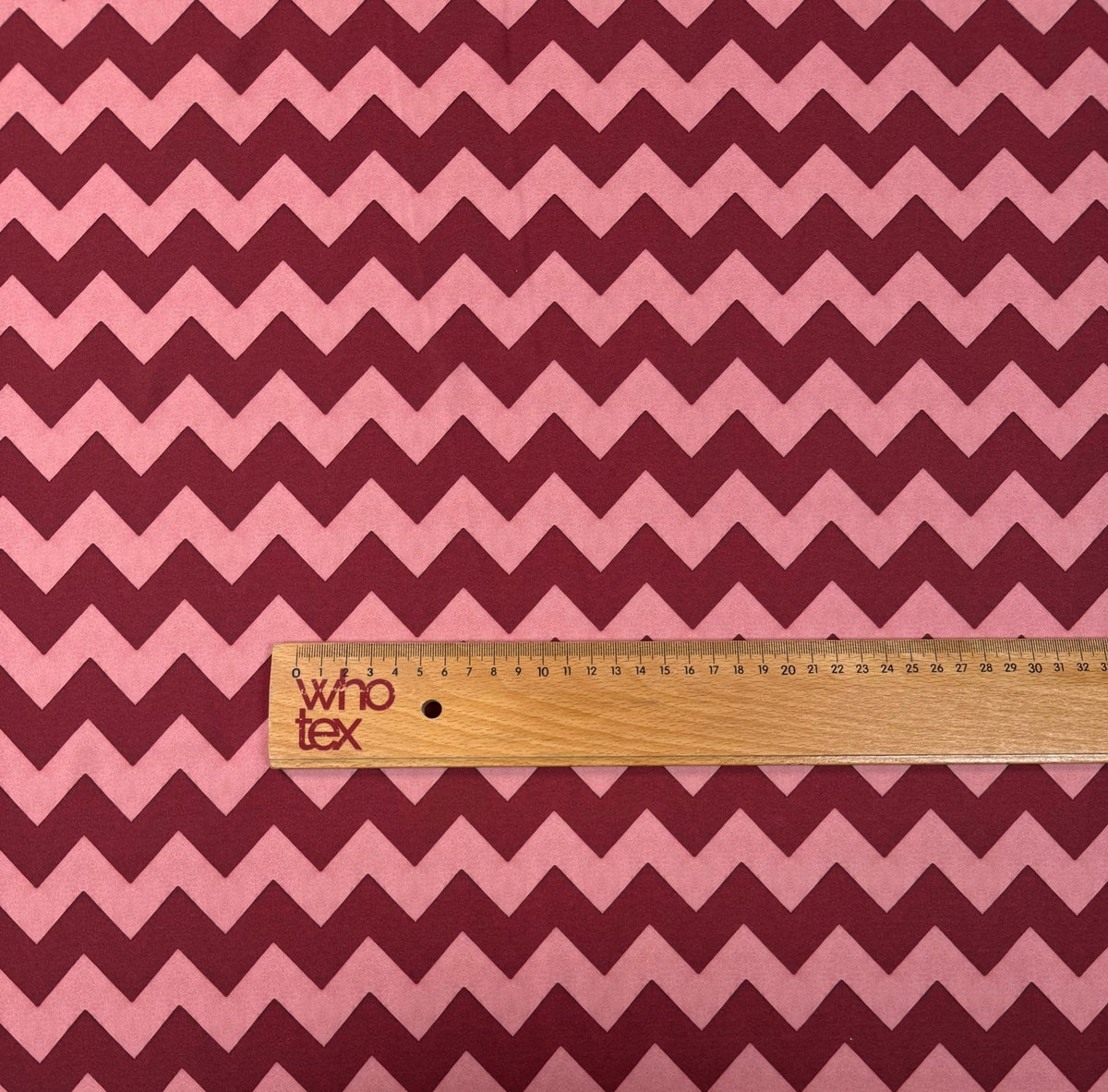Red Chevron Fabric by the Metre - Whotex Fabrics London