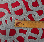 Red Geometric Pattern Fabric by the Metre - Whotex Fabrics London