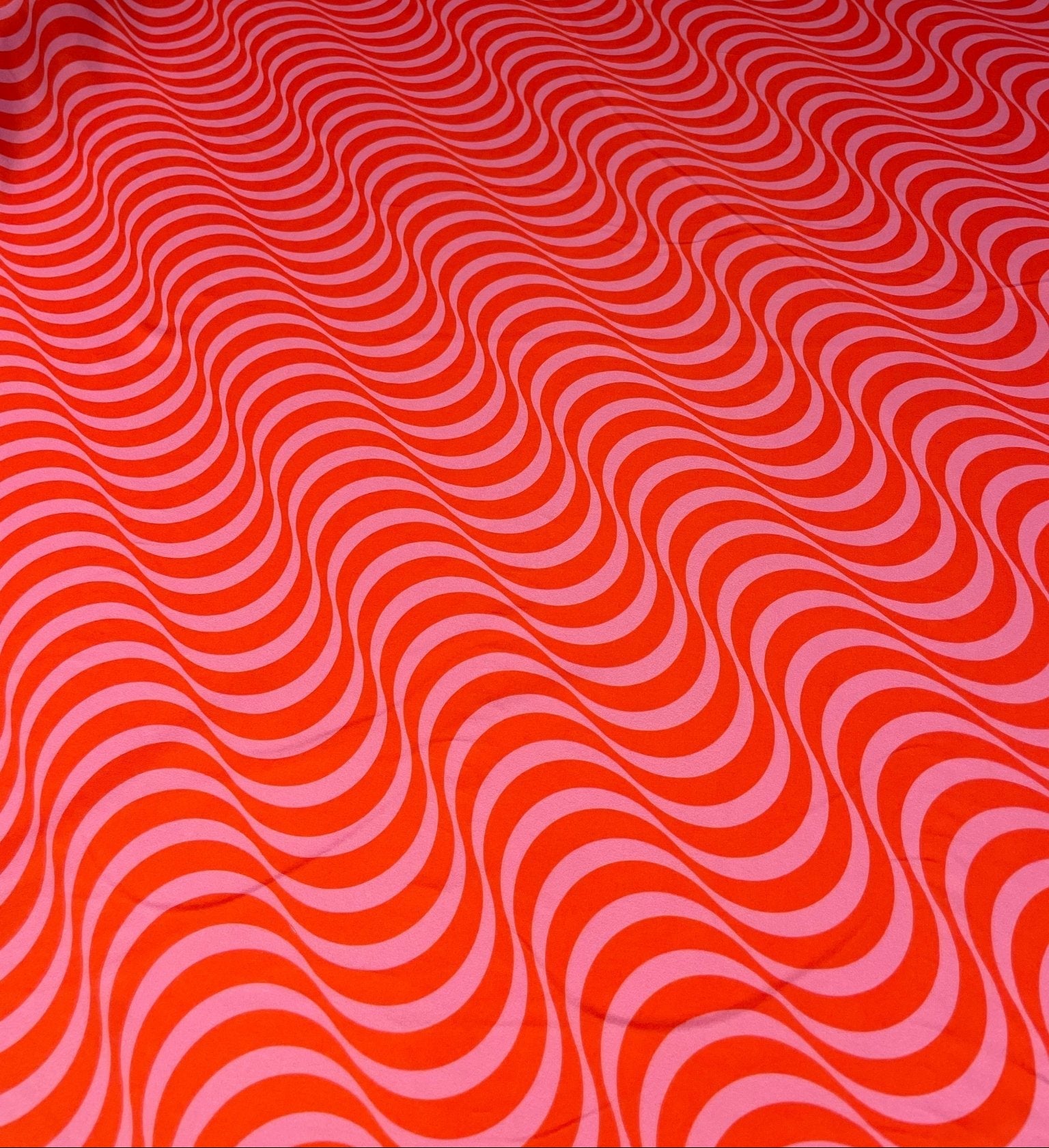 Red Pink Striped Wave Pattern Fabric by Metre - Whotex Fabrics London
