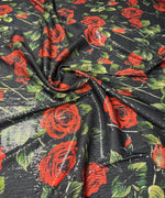 Red Rose Sequin Fabric for Dresses & Evening Wear - Whotex Fabrics London