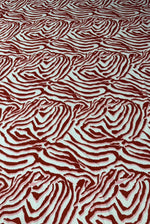 Red Zebra Print Upholstery Fabric by the Metre - Whotex Fabrics London