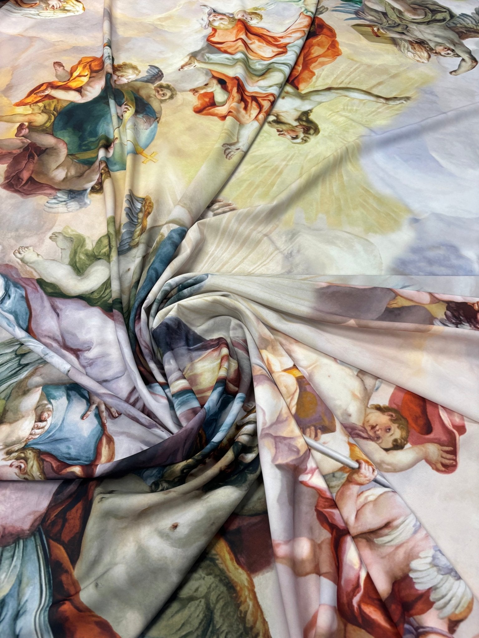 Renaissance Art Print Crepe Fabric by the Metre - Whotex Fabrics London