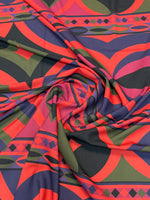 Retro Abstract Circle Print Fabric by the Metre - Whotex Fabrics London