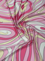 Retro Abstract Lycra Stretch Fabric by the Metre - Whotex Fabrics London