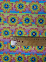 Retro Floral Lurex Fabric by the Metre - Whotex Fabrics London