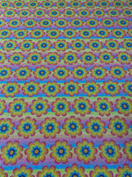Retro Floral Lurex Fabric by the Metre - Whotex Fabrics London