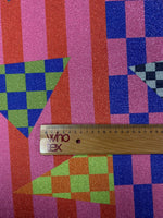 Retro Geometric Lurex Fabric by the Metre - Whotex Fabrics London