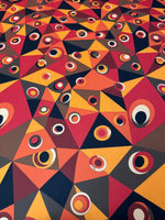 Retro Geometric Print Fabric by the Metre - Whotex Fabrics London