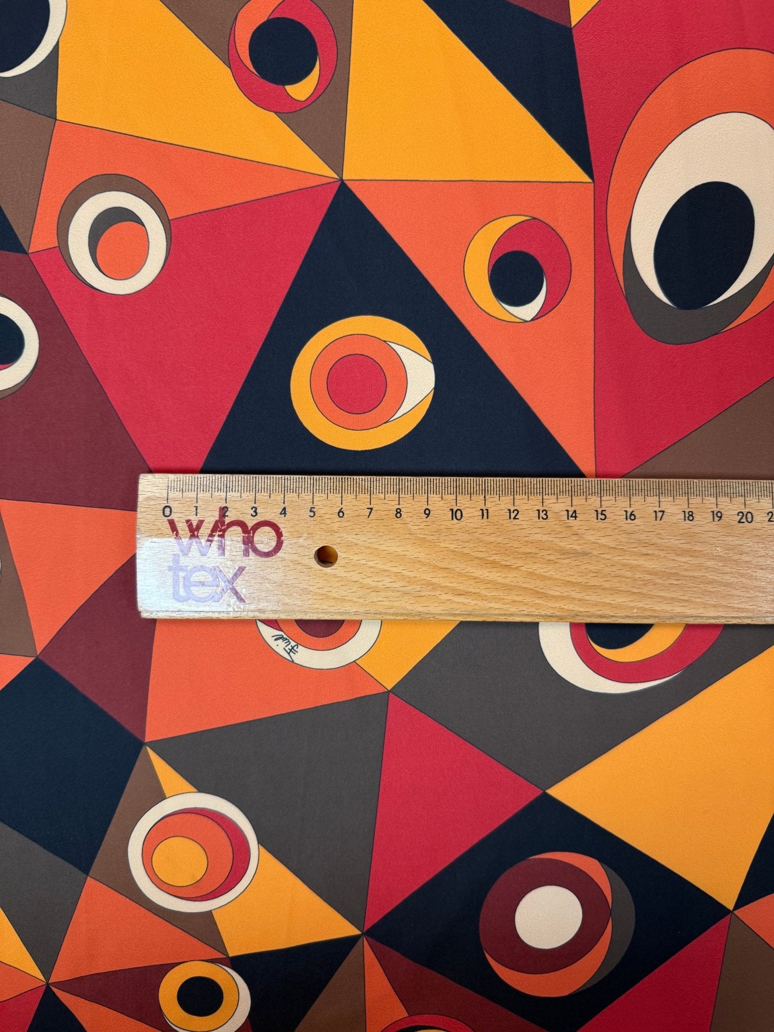 Retro Geometric Print Fabric by the Metre - Whotex Fabrics London