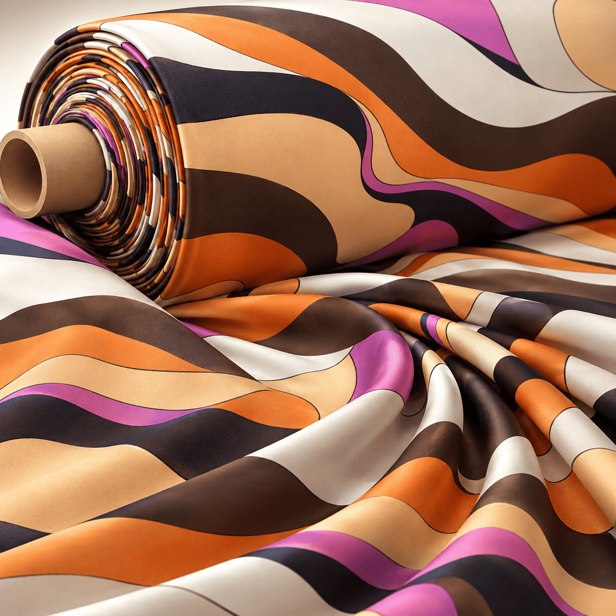 Retro Satin Fabric by the Metre - Whotex Fabrics London
