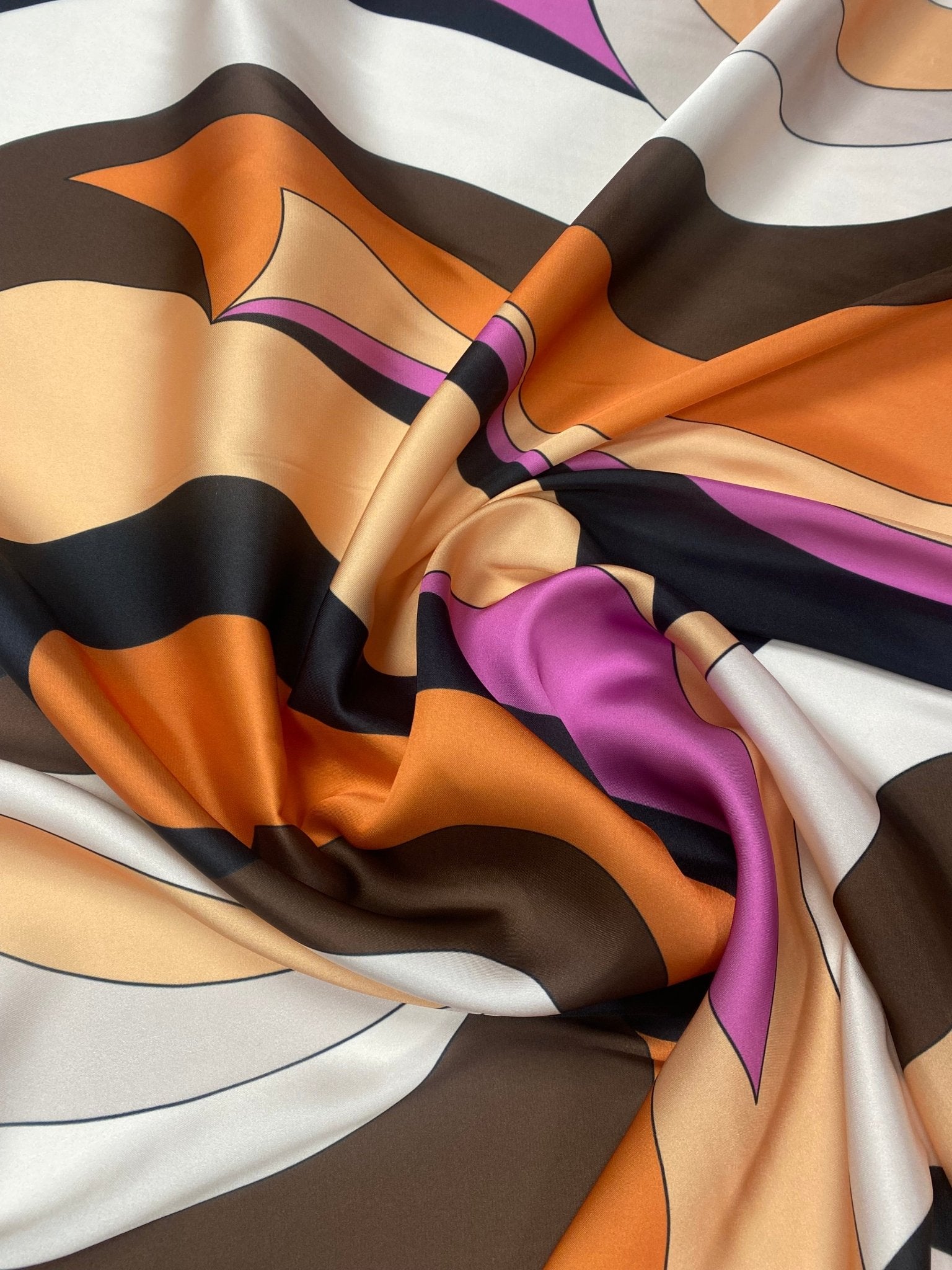 Retro Satin Fabric by the Metre - Whotex Fabrics London