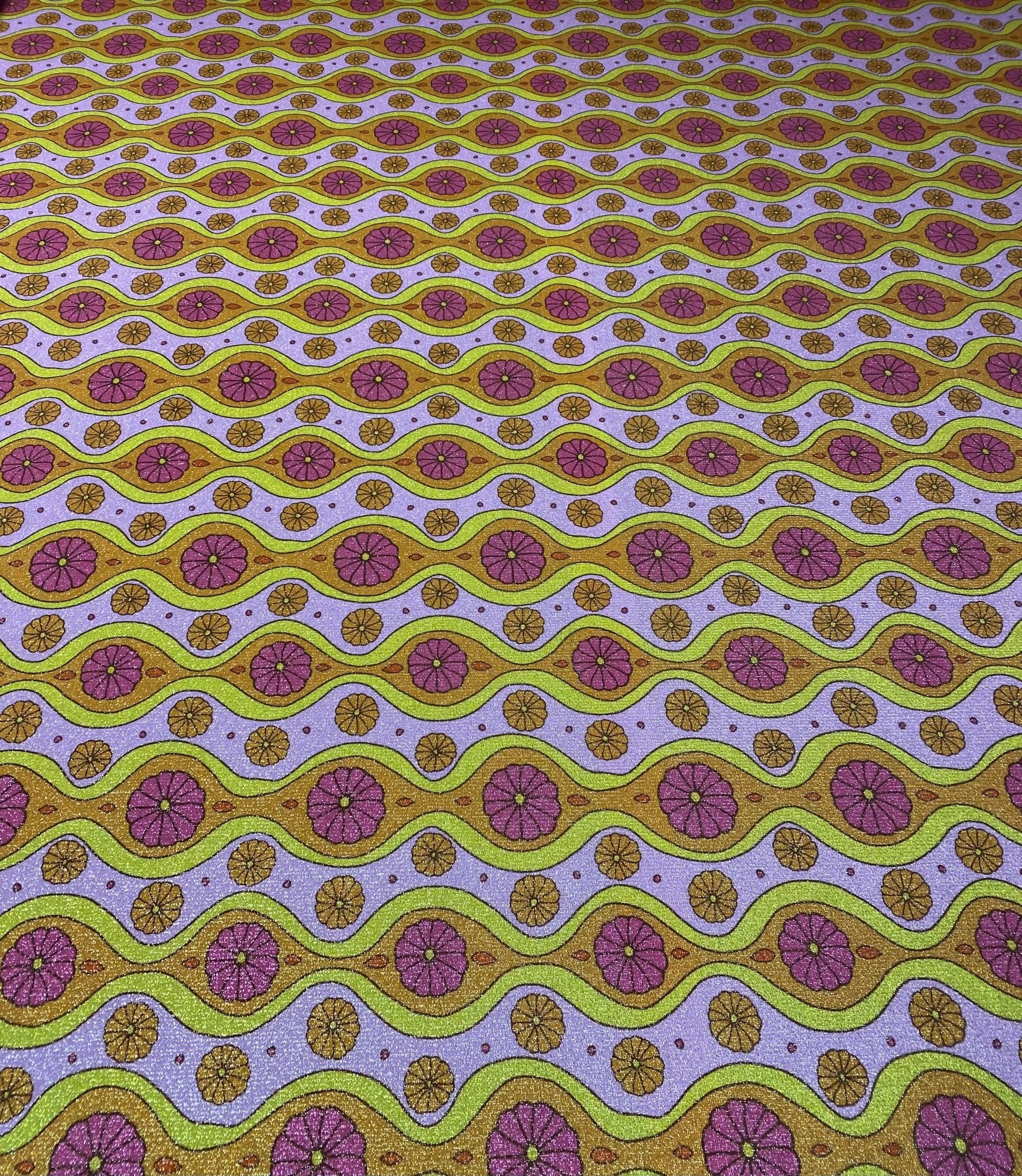 Retro Wave Lurex Fabric by the Metre - Whotex Fabrics London