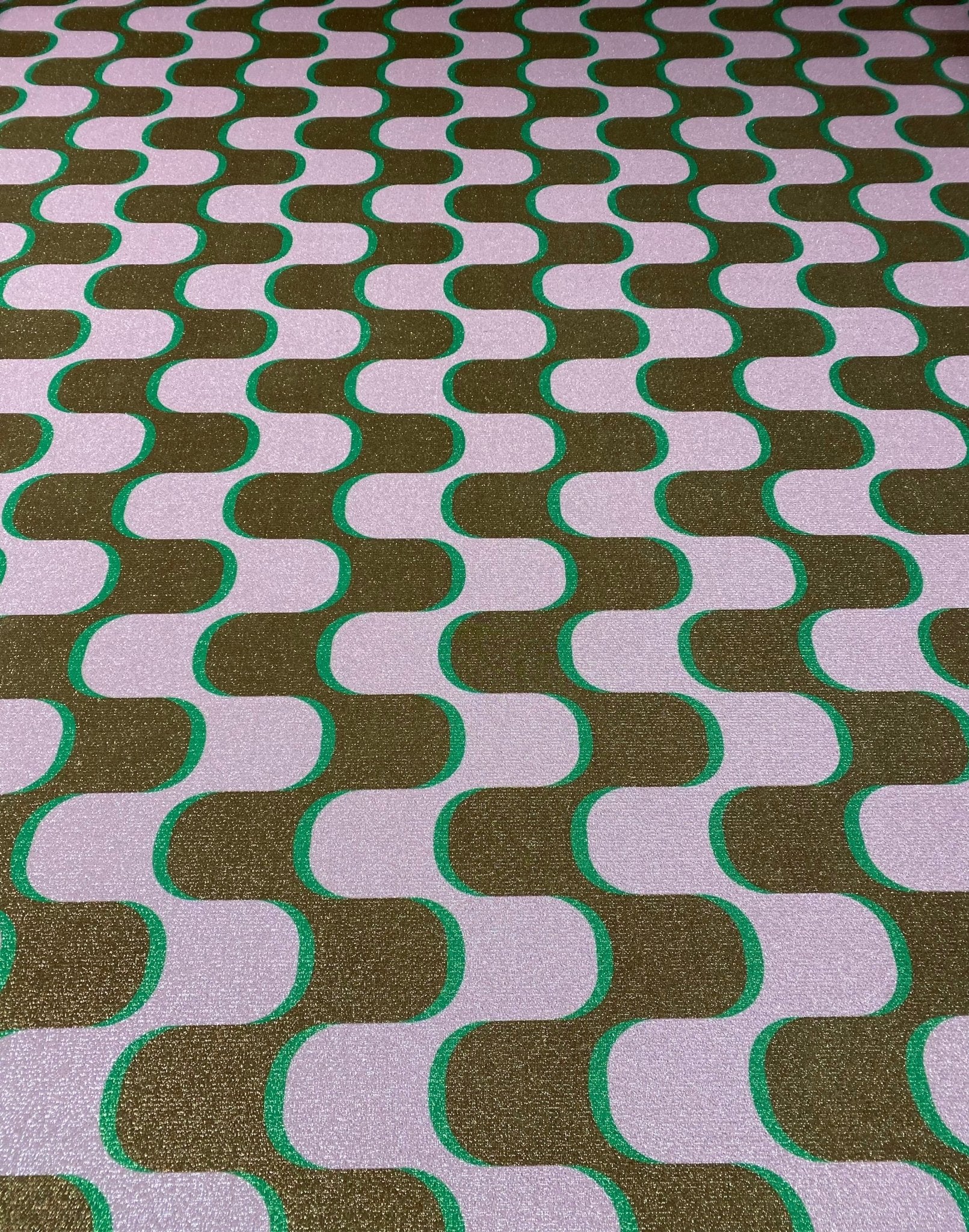 Retro Wave Lurex Fabric by the Metre - Whotex Fabrics London
