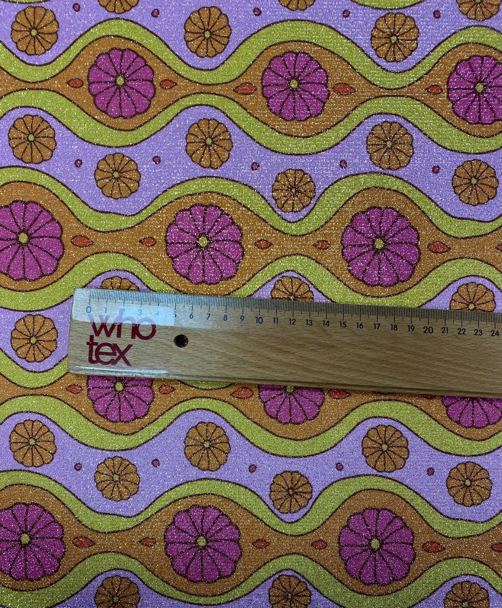 Retro Wave Lurex Fabric by the Metre - Whotex Fabrics London
