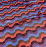 Retro Wavy Mesh Fabric - Multicolor Zigzag Pattern - Whotex Online Fabric Store