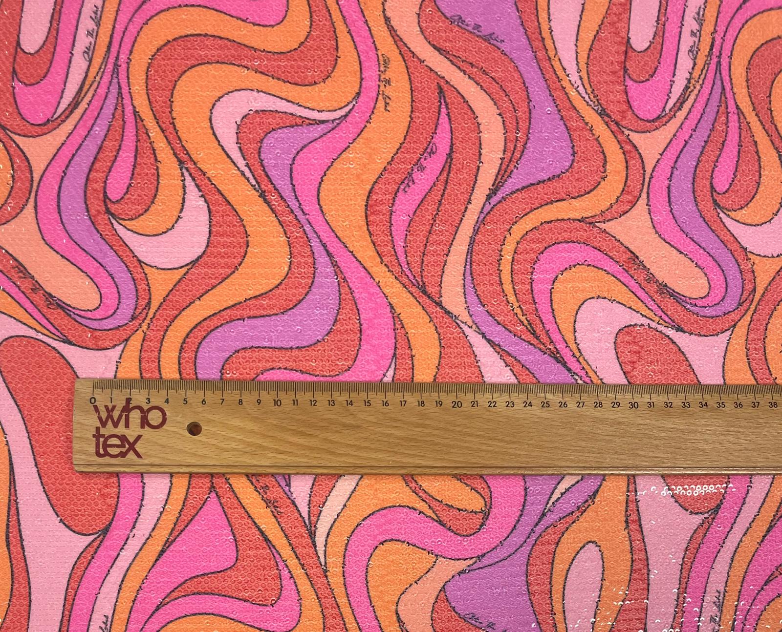 Retro Wavy Sequin Fabric for Dresses & Crafts - Whotex Fabrics London