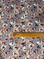 Romantic Watercolor Floral Fabric - Soft Gray & Blush Tones Fabric By The Yard - Whotex Online Fabric Store