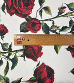 Rose Print Linen Fabric by the Metre - Whotex Fabrics London