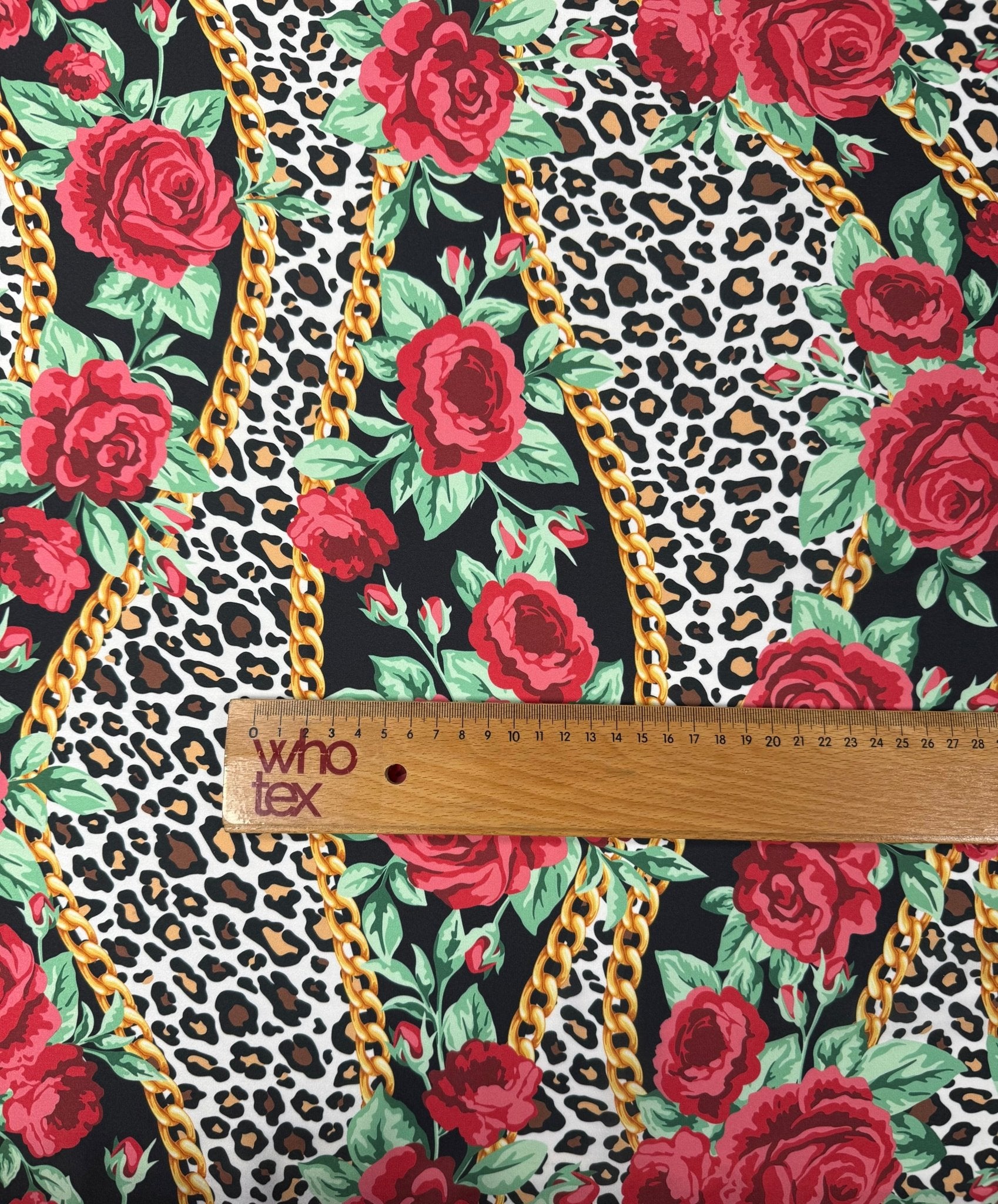 Rose Print Satin Fabric by the Metre - Whotex Fabrics London
