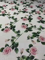 Rose Vine Lurex Fabric by the Metre - Whotex Fabrics London