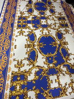 Royal Blue Baroque Pattern Fabric Fabric - Whotex Online Fabric Store