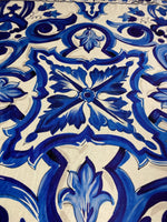 Royal Blue Baroque Velvet Fabric by the Metre - Whotex Fabrics London