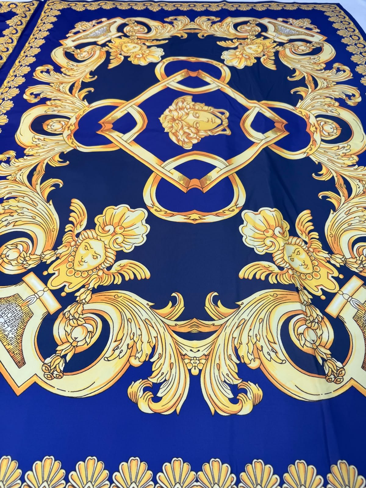 Royal Purple Baroque Crepe Fabric by the Metre - Whotex Fabrics London
