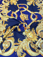 Royal Purple Baroque Crepe Fabric by the Metre - Whotex Fabrics London