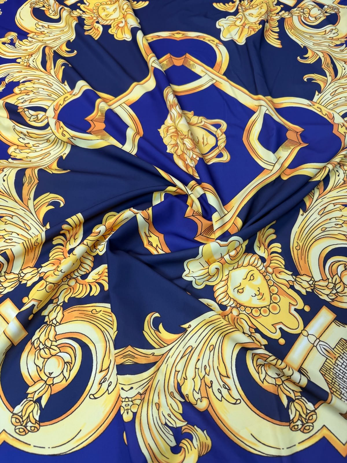 Royal Purple Baroque Crepe Fabric by the Metre - Whotex Fabrics London