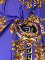 Royal Purple Baroque Satin Fabric by the Metre - Whotex Fabrics London