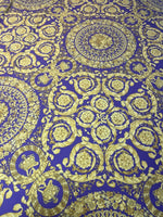 Royal Purple Baroque Spandex Fabric by the Metre - Whotex Fabrics London