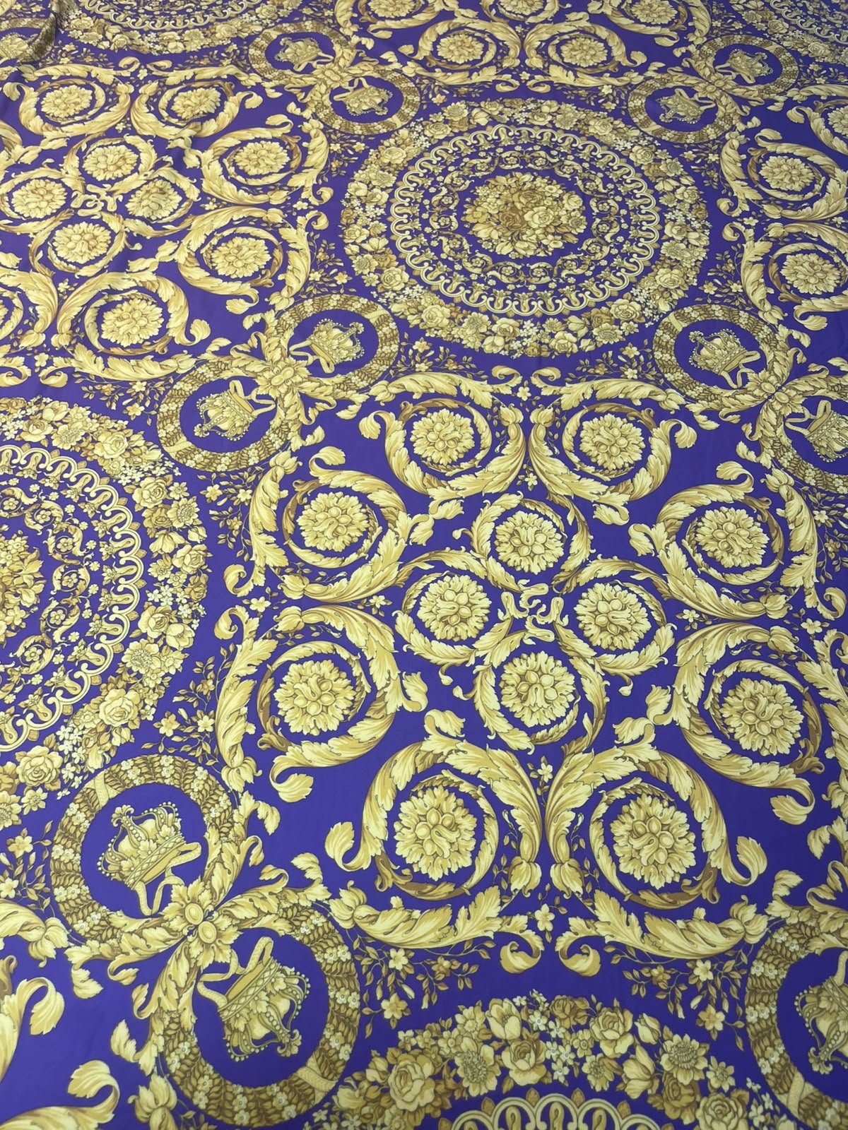 Royal Purple Baroque Spandex Fabric by the Metre - Whotex Fabrics London