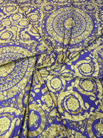 Royal Purple Baroque Spandex Fabric by the Metre - Whotex Fabrics London