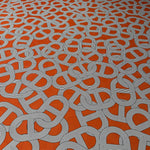 Rust Orange Geometric Pattern Fabric by the Metre - Whotex Fabrics London