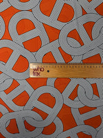 Rust Orange Geometric Pattern Fabric by the Metre - Whotex Fabrics London